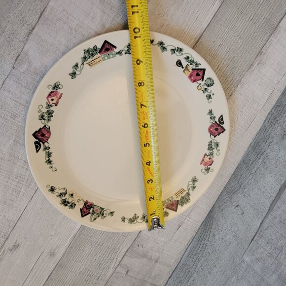 Vintage Corelle Crescendo Dinner Plate Birdhouse Ivy Design 10.5" Diameter - Picture 6 of 6